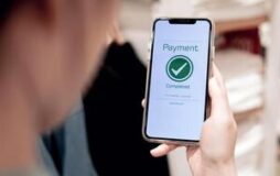 payment-complete-notifications-customer-using-online-banking-application-on-smartphone-to-pay-for-purchases-online-and-product-in-department-store-photo